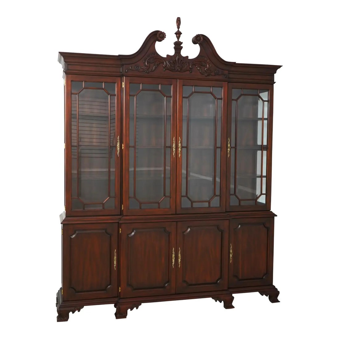 Henkel Harris Model 2382 Chippendale Mahogany Breakfront Cabinet (1 of 10)