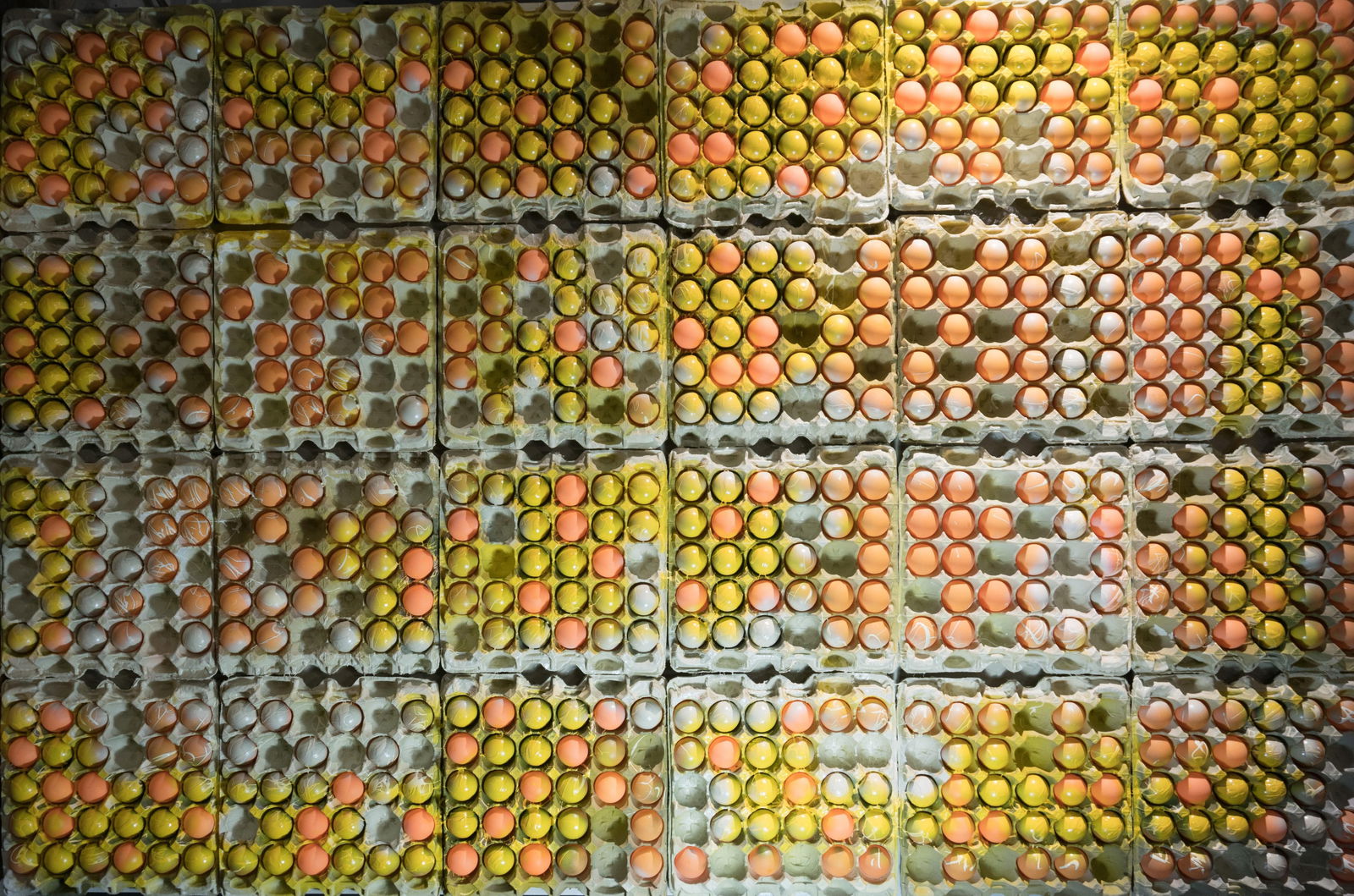 Yoram Katz Mixed Media Abstract Painting Sunny Side Up 48 x 72: Yoram Katz Mixed Media Abstract Painting Sunny Side Up 48 x 72 "Sunny Side Up" is a captivating abstract painting by Yoram Katz, measuring 48 x 72 inches. Created in 2018, this impressive artwork feat