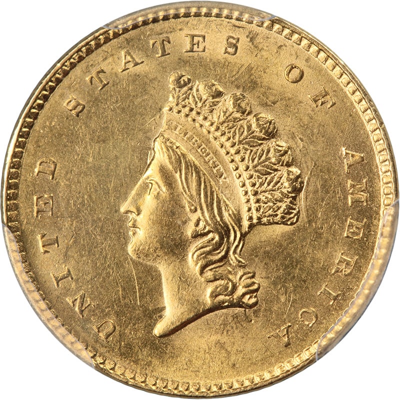 1854-P Type 2 Liberty Gold $1 PCGS MS62 Strong Strike (1 of 4)