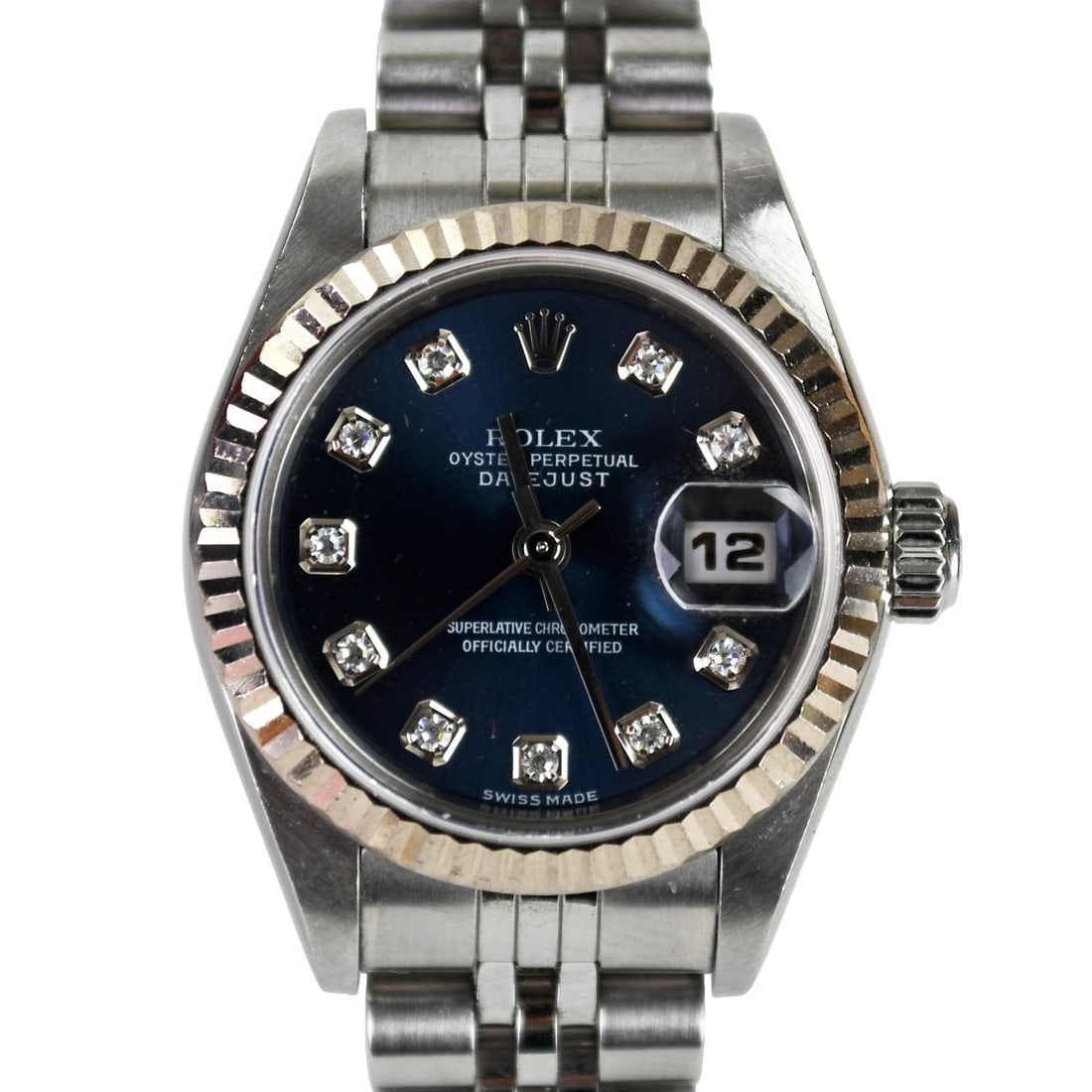 Rolex Datejust 26mm Ladies Watch Blue Diamond Dial Model 79174 (1 of 9)