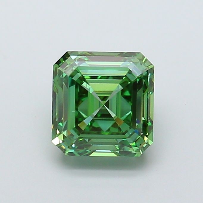 Loose Diamond - SQUARE EMERALD 3.01ct Fancy Vivid Green VVS2: Loose Diamond - SQUARE EMERALD 3.01ct Fancy Vivid Green VVS2 Source: This is a real non-mined Diamond that has been grown in a lab Shape: SQUARE EMERALD Carats: 3.01 Color: Fancy Vivid Green Certifica