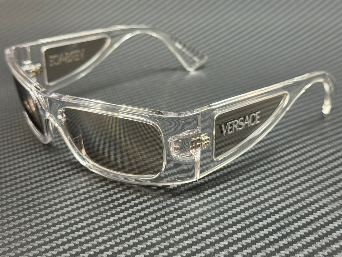 VERSACE VE4482 Crystal Silver Mirror Sunglasses with Authenticity Certificate: VERSACE VE4482 Crystal Silver Mirror Sunglasses with Authenticity Certificate Elevate your style with these VERSACE VE4482 148 8V sunglasses featuring a stunning crystal frame complemented by silver m