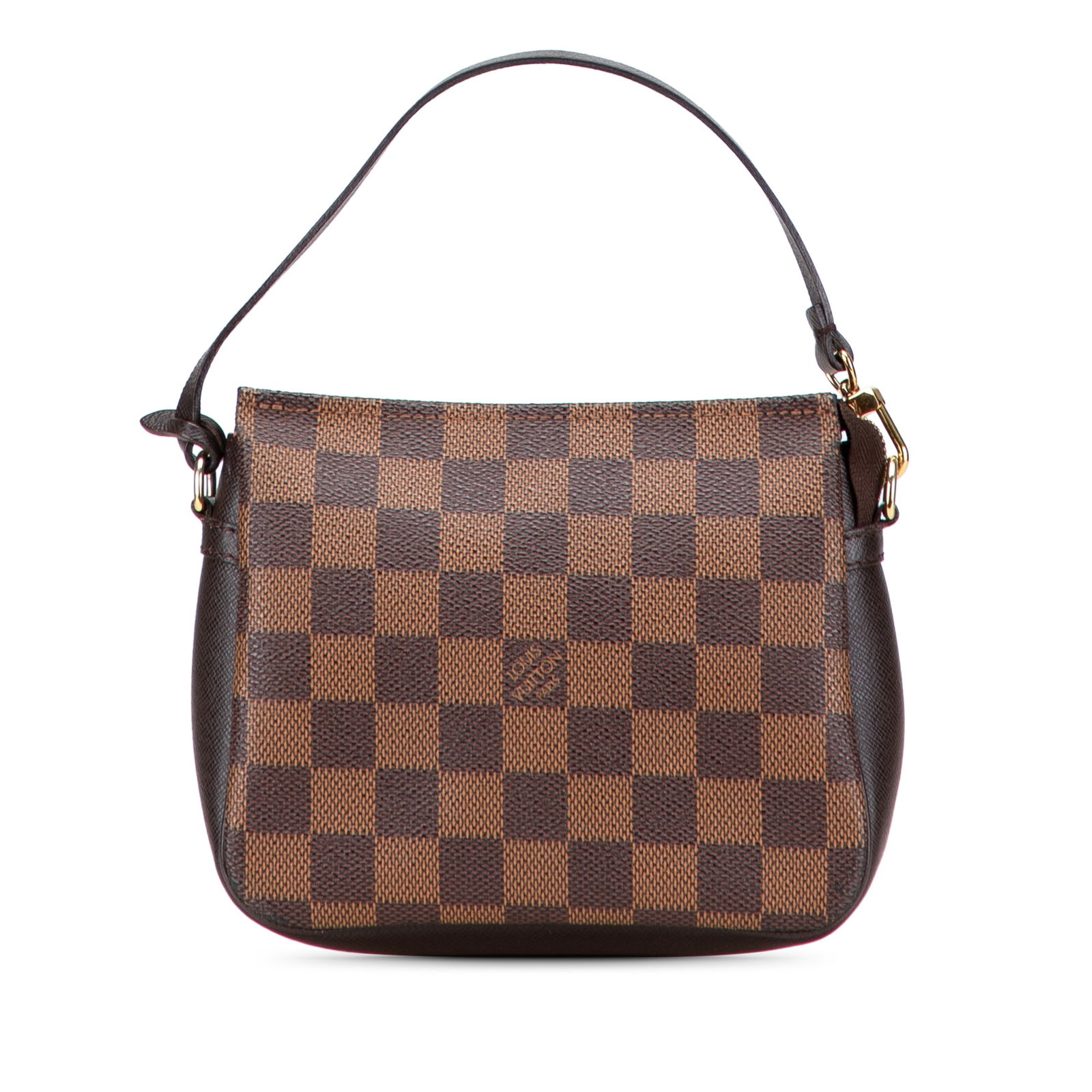 Louis Vuitton Damier Ebene Trousse Pochette Canvas Bag: Louis Vuitton Damier Ebene Trousse Pochette Canvas Bag The Louis Vuitton Damier Ebene Trousse Pochette is a stylish and functional accessory crafted from durable damier ebene canvas with leather trim.