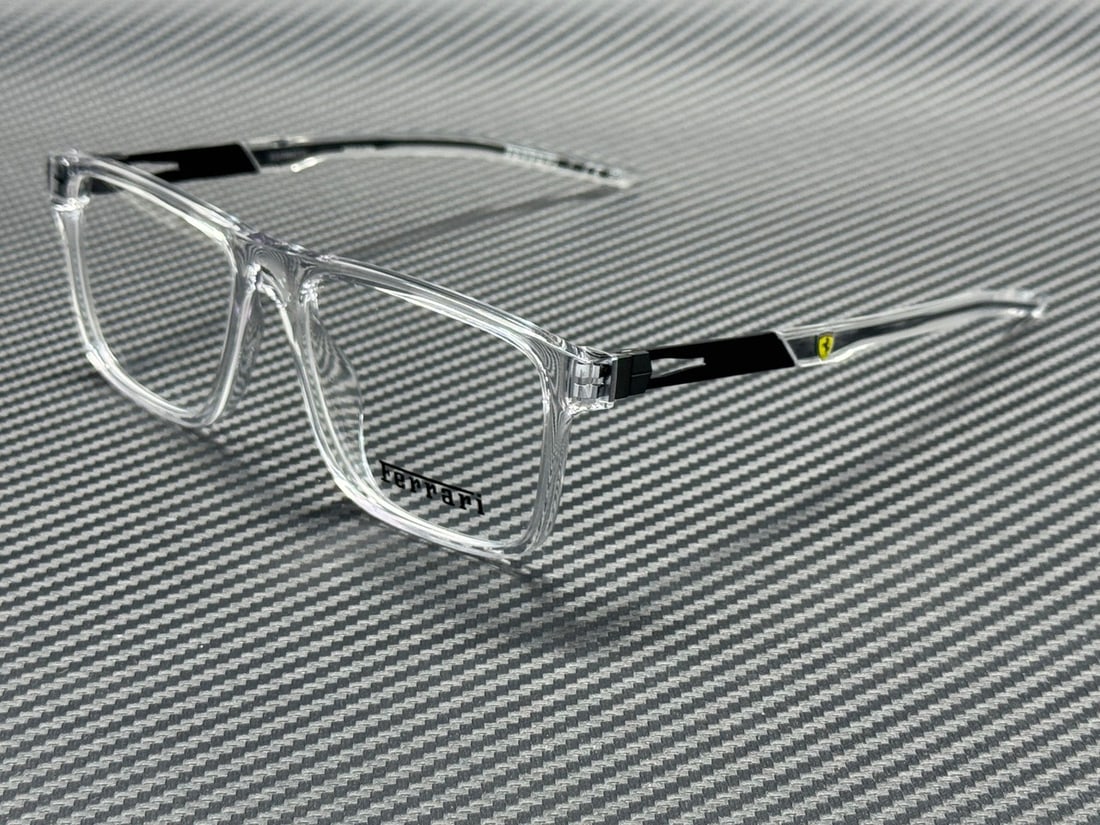 Ferrari FZ8020U 529 Crystal 55mm Men's Eyeglasses with Original Box: Ferrari FZ8020U 529 Crystal 55mm Men's Eyeglasses with Original Box Introducing the Ferrari FZ8020U 529 Crystal Men's Eyeglasses, a perfect blend of style and comfort. These eyeglasses feature a strik