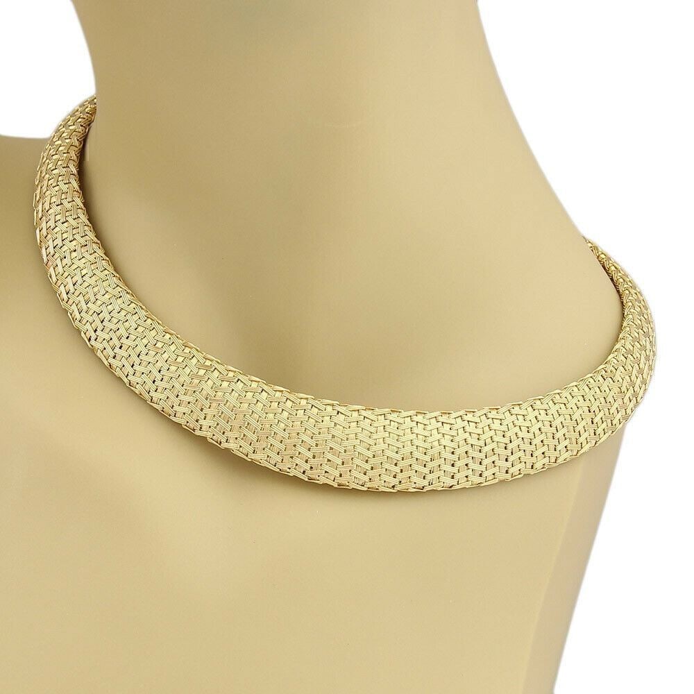 Roberto Coin 18k Yellow Gold Vintage Woven Silk Choker Necklace (1 of 5)