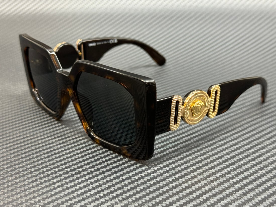 Versace VE4478U 108 87 Havana Brown Dark Grey Women's Sunglasses: Versace VE4478U 108 87 Havana Brown Dark Grey Women's Sunglasses Elevate your style with these elegant Versace sunglasses, designed for women. Featuring a chic Havana Brown frame complemented by dark