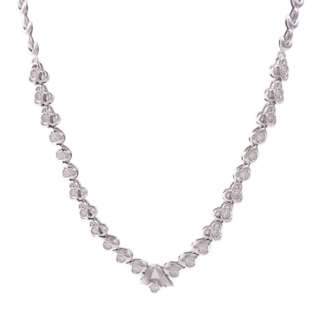 Elegant Diamond Necklace in 18K White Gold by JEWELRY (1 of 8)