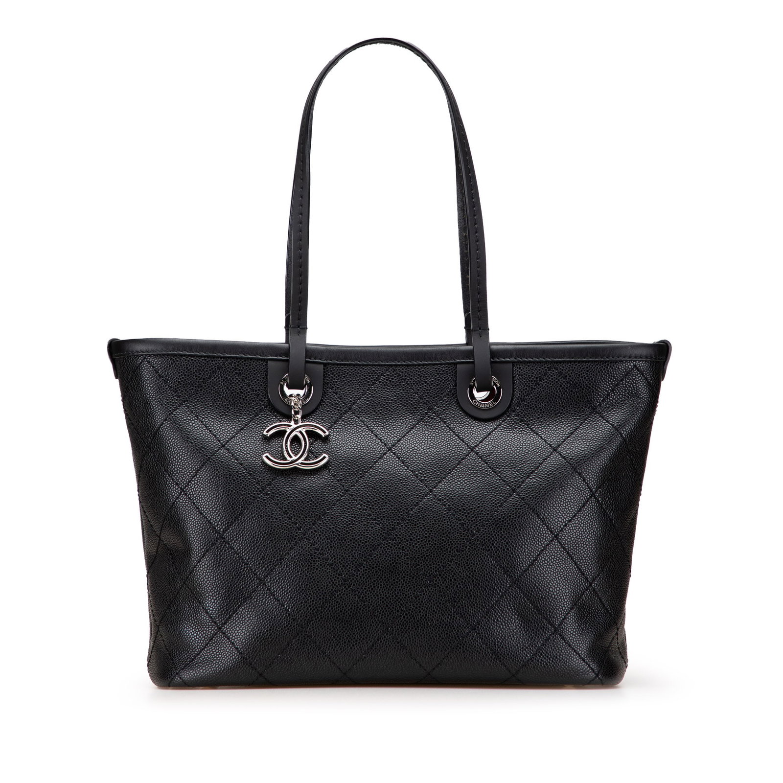 Chanel CC Caviar Wild Stitch On the Road Tote Bag Black Leather: Chanel CC Caviar Wild Stitch On the Road Tote Bag Black Leather The Chanel CC Caviar Wild Stitch On the Road Tote is a stylish and functional bag crafted from luxurious caviar leather in classic black