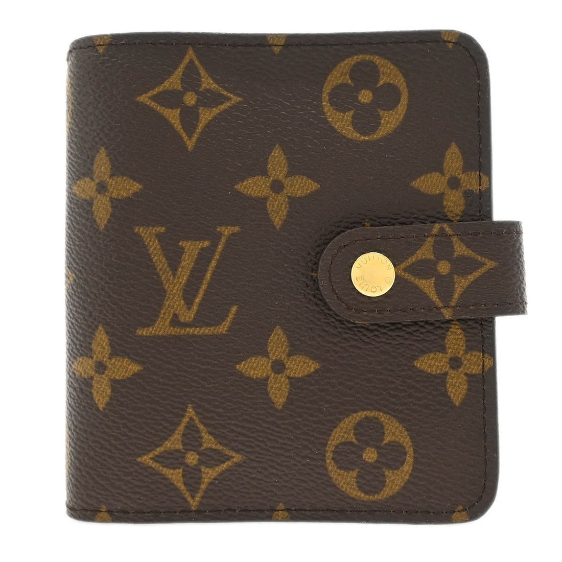 Louis Vuitton Monogram Compact Zip Wallet M61667 Brown Canvas (1 of 7)