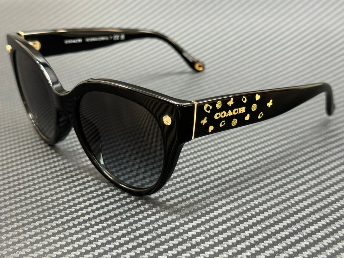 Coach HC8393U 50023C Black Grey Gradient Women's Sunglasses: Coach HC8393U 50023C Black Grey Gradient Women's Sunglasses Add a touch of elegance to your look with these COACH HC8393U 50023C women's sunglasses. Featuring a sleek black frame and stylish grey grad
