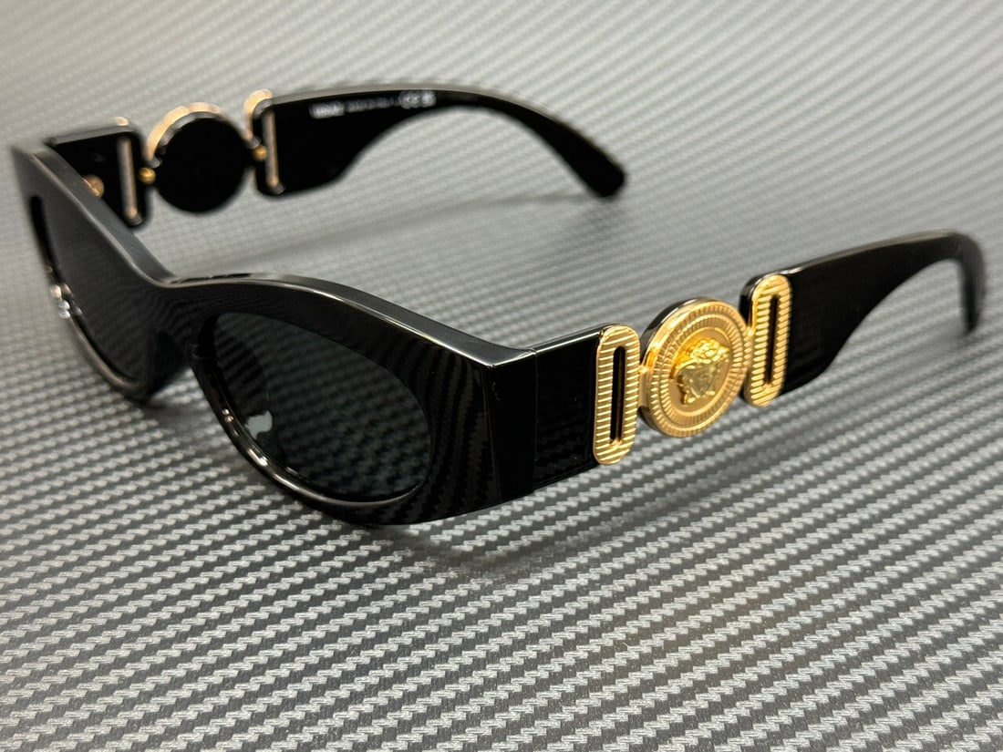VERSACE VE4480U GB1 87 Black Grey Women's Sunglasses with Authenticity Certificate: VERSACE VE4480U GB1 87 Black Grey Women's Sunglasses with Authenticity Certificate Elevate your eyewear collection with these stunning Versace VE4480U GB1 87 sunglasses. Designed specifically for wome