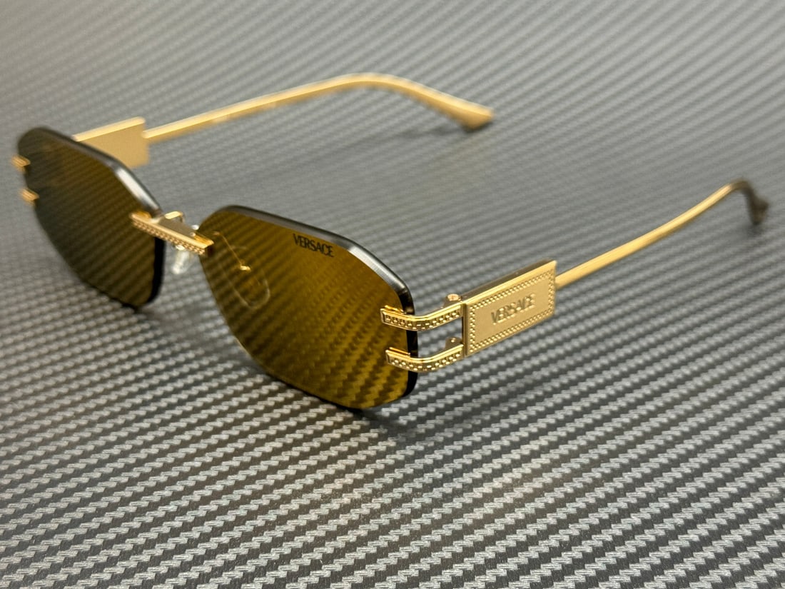 Versace VE2274 10027P Gold Mirror Women's Sunglasses 58mm: Versace VE2274 10027P Gold Mirror Women's Sunglasses 58mm Elevate your style with these Versace VE2274 10027P Gold Mirror Women's Sunglasses. Featuring a luxurious gold frame and stunning gold mirror