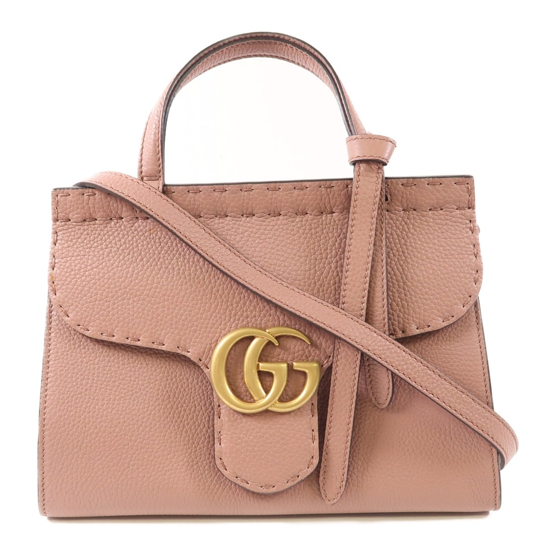 GUCCI GG 2 Way Shoulder Bag Calfskin Leather Pink: GUCCI GG 2 Way Shoulder Bag Calfskin Leather Pink This stunning GUCCI GG 2 Way Shoulder Hand Bag is crafted from luxurious calfskin leather in an elegant pink hue. The versatile design allows for easy