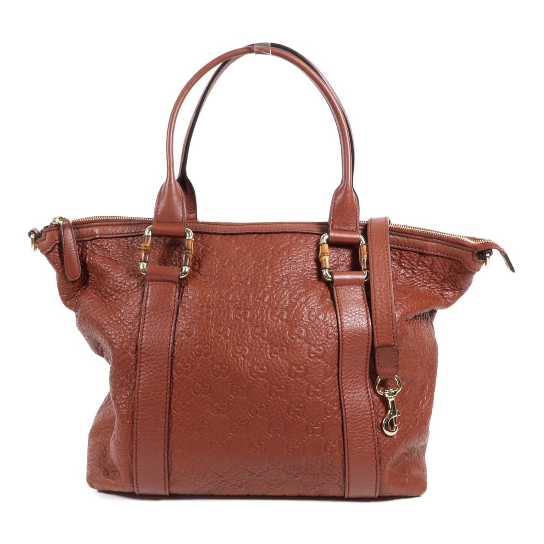 GUCCI GG 2 Way Shoulder Bag Calfskin Leather Brown 339548 (1 of 13)