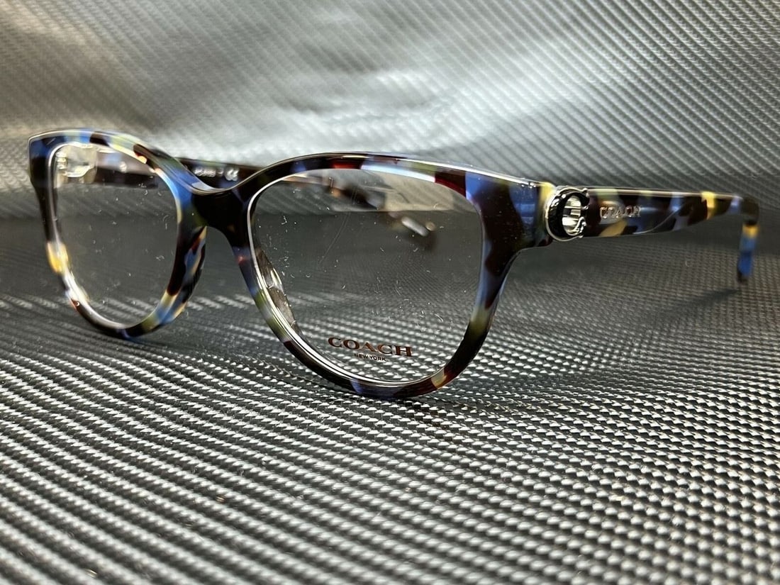 COACH HC6153 5613 Blue Tortoise Round Eyeglasses with Original Case: COACH HC6153 5613 Blue Tortoise Round Eyeglasses with Original Case Discover the stylish COACH HC6153 5613 eyeglasses, featuring a chic blue tortoise design that perfectly complements the round frame