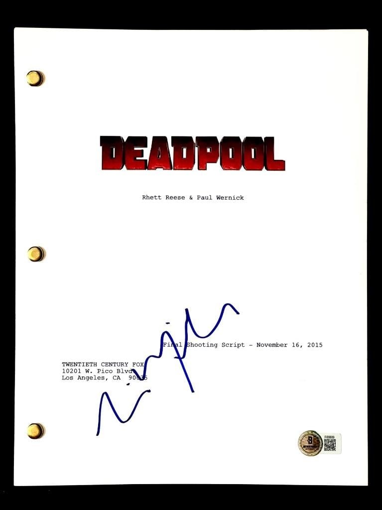 Tim Miller Signed Deadpool Script Autograph Beckett BAS (1 of 3)