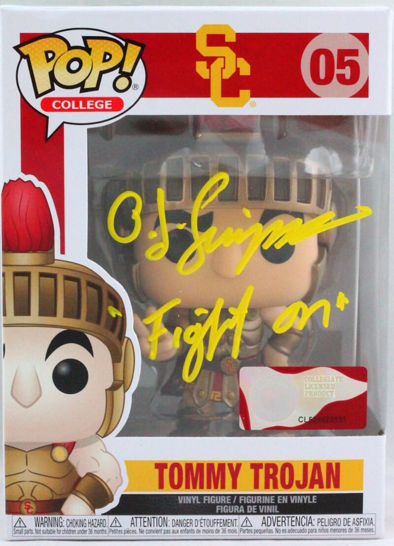 OJ Simpson Autographed Funko Pop Figurine #05 Fight On JSA W (1 of 4)