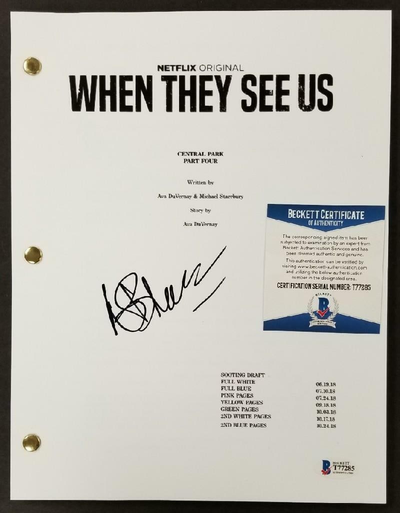 Asante Blackk Signed When They See Us Script Beckett COA (1 of 1)