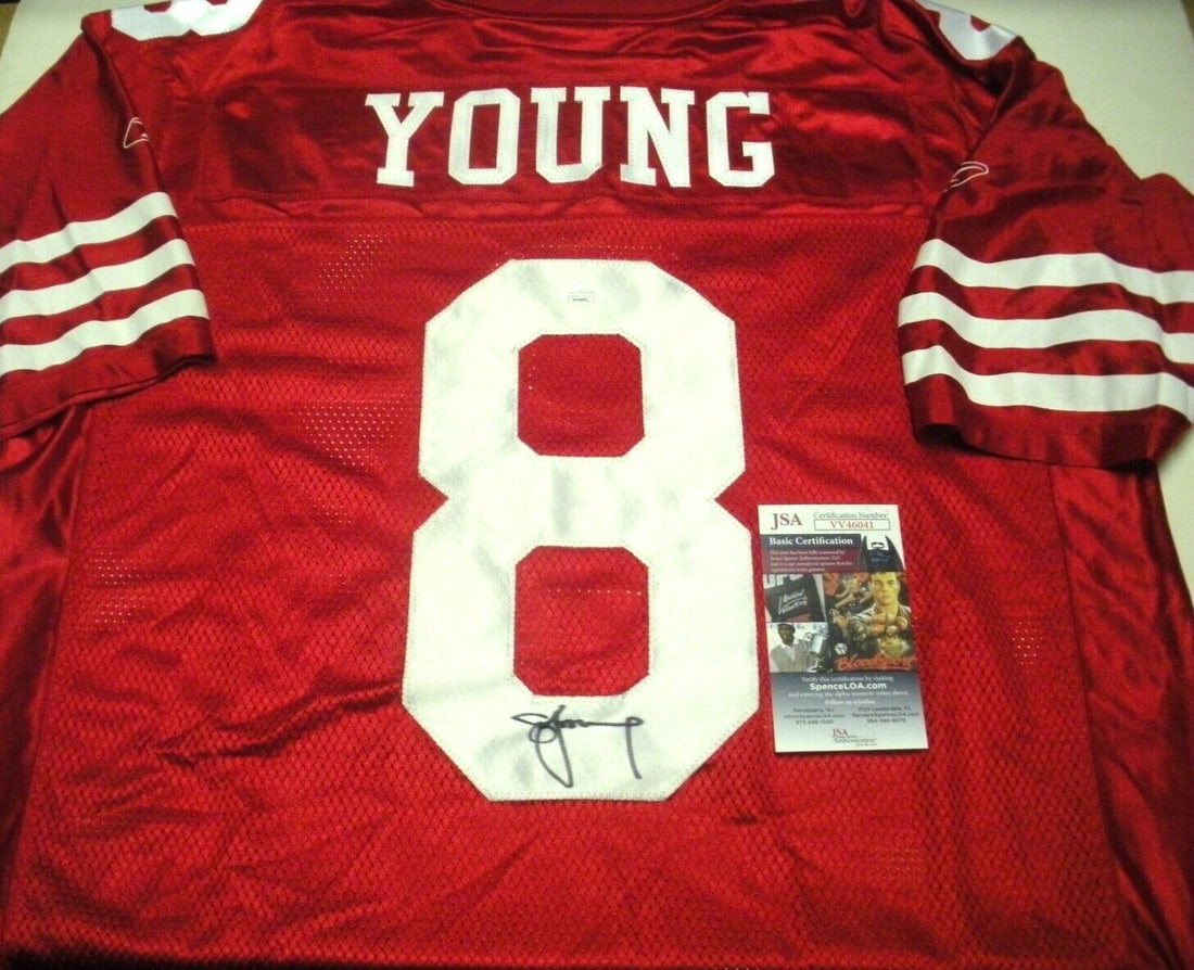 James Lofton Green Bay Packers Signed Reebok Jersey with JSA COA: James Lofton Green Bay Packers Signed Reebok Jersey with JSA COA This official licensed Reebok jersey is signed by NFL legend Steve Young, a prominent player for the San Francisco 49ers. The jersey is