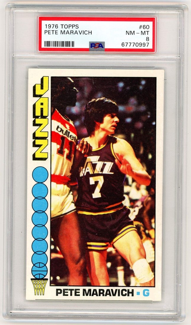 1976 Topps Pistol Pete Maravich #60 Basketball Card PSA 8 NBA (1 of 2)