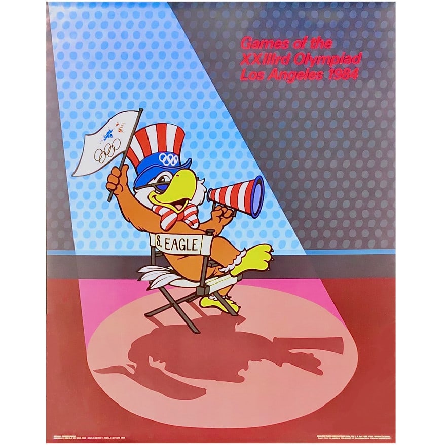 Vintage 1984 Los Angeles Olympics Sam the Eagle Poster 22x28: Vintage 1984 Los Angeles Olympics Sam the Eagle Poster 22x28 Celebrate the iconic 1984 Los Angeles Olympic Games with this vintage poster featuring Sam the Eagle, a memorable symbol of the Olympiad. T