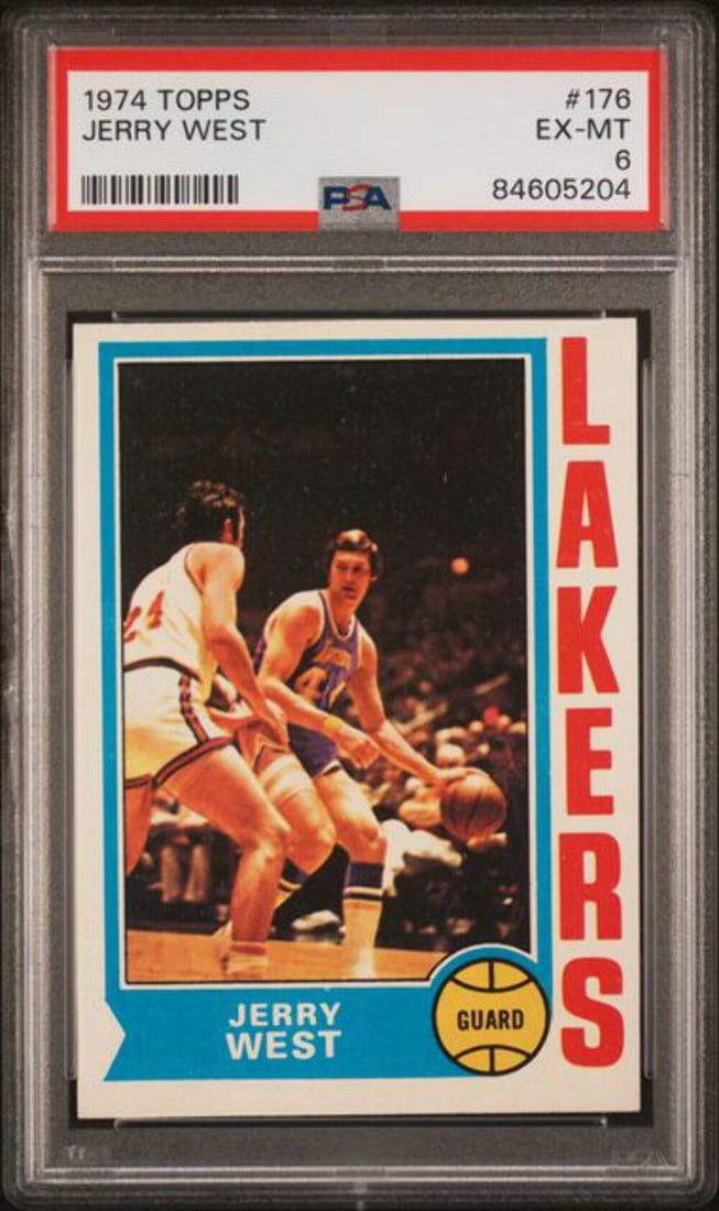1974 Topps Jerry West #176 Basketball Card PSA Graded 6 (1 of 2)