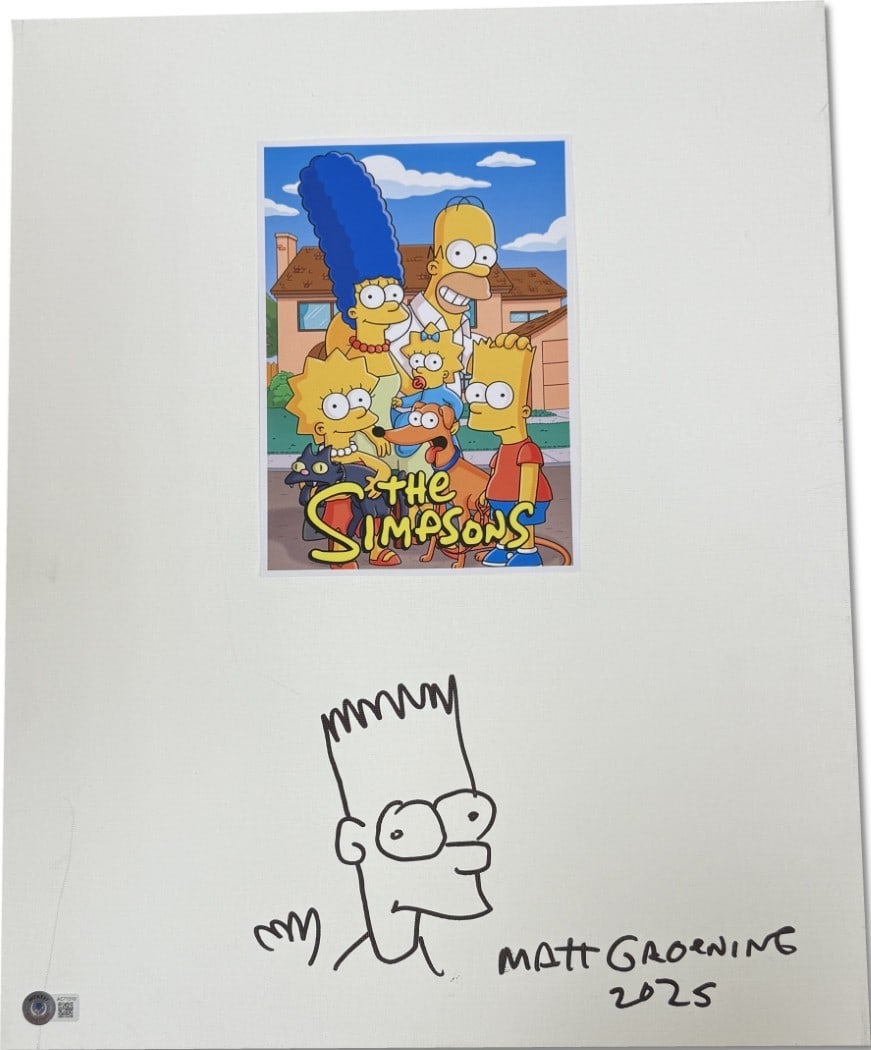 Matt Groening Signed 16x20 Canvas Bart Simpson Beckett Authenticated (1 of 3)
