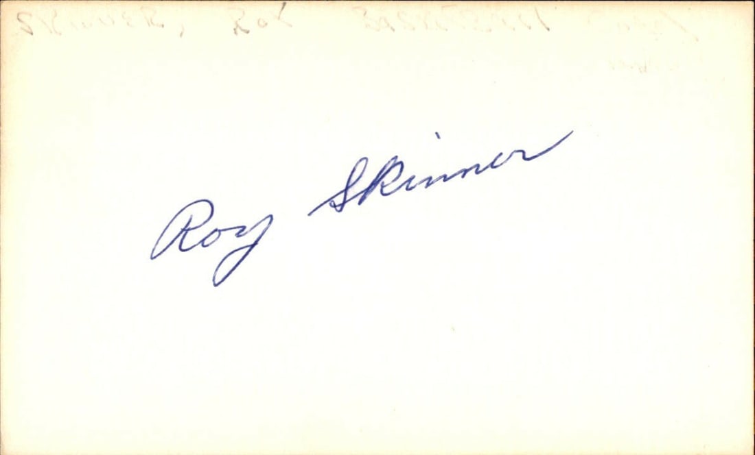 Roy Skinner Signed 3x5 Index Card Original Vanderbilt Coach: Roy Skinner Signed 3x5 Index Card Original Vanderbilt Coach This is an original autographed index card measuring 3x5 inches, featuring the signature of Roy Skinner, the former Vanderbilt basketball co
