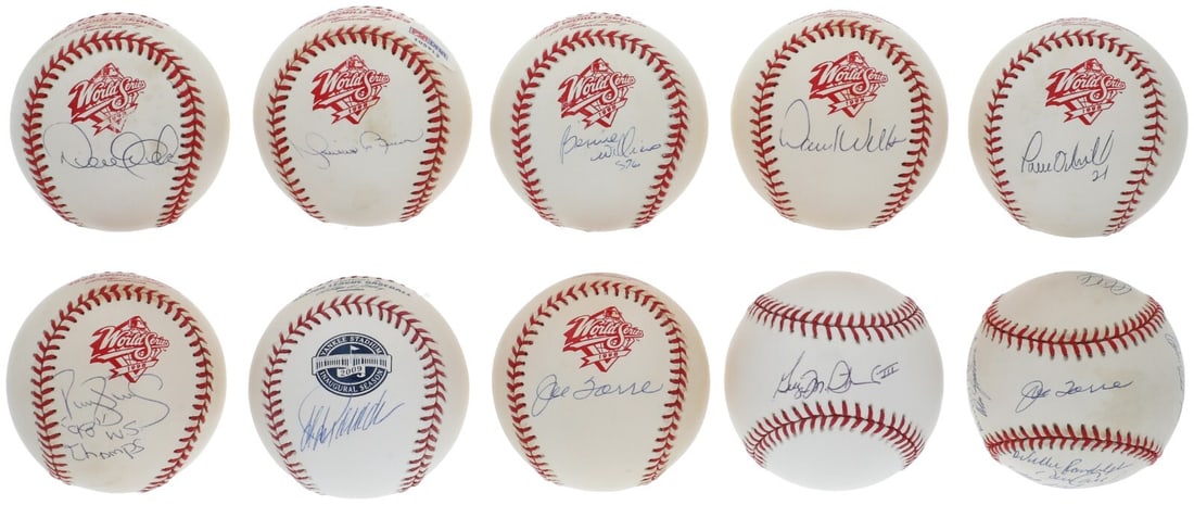 1998 New York Yankees World Series Team Signed Baseball Collection 51 Balls JSA Authenticated (1 of 18)