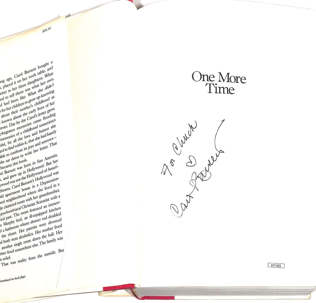 Carol Burnett Signed One More Time Hardcover Book JSA Authenticated (1 of 3)