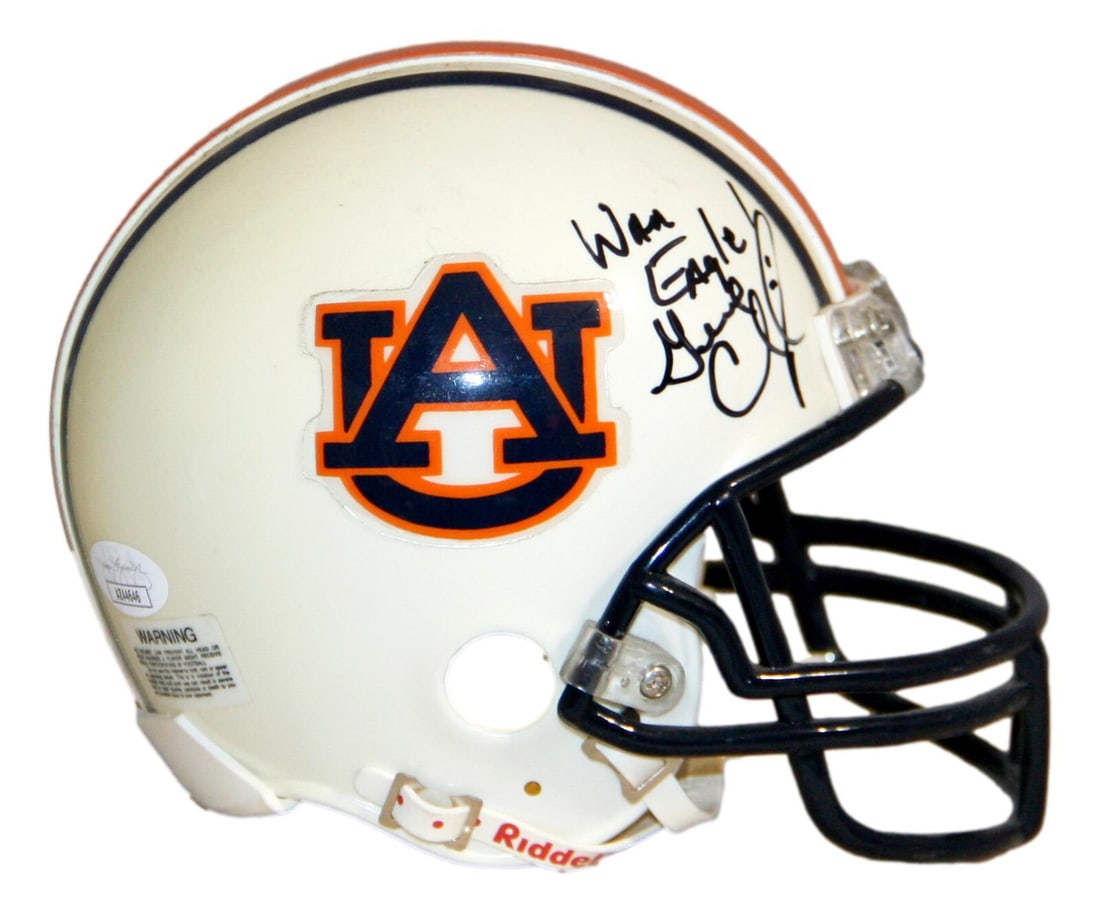 Gene Chizik Signed Auburn Tigers Mini Helmet JSA Authenticated 2010 Champs: Gene Chizik Signed Auburn Tigers Mini Helmet JSA Authenticated 2010 Champs This item features a mini helmet autographed by Gene Chizik, the head coach of the Auburn Tigers football team, celebrating t