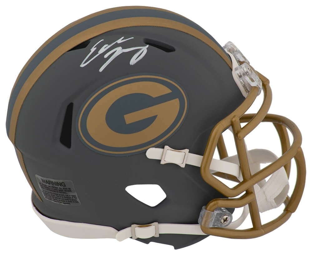 Eddie Lacy Signed Green Bay Packers Mini Helmet with COA: Eddie Lacy Signed Green Bay Packers Mini Helmet with COA This is a pre-owned Eddie Lacy signed Green Bay Packers Slate Riddell Speed mini helmet, a perfect collectible for any football fan. The helmet