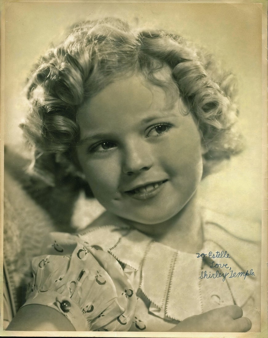 Shirley Temple Signed 11X14 Sepia Photo To Estelle Love BAS #A02046 (1 of 2)