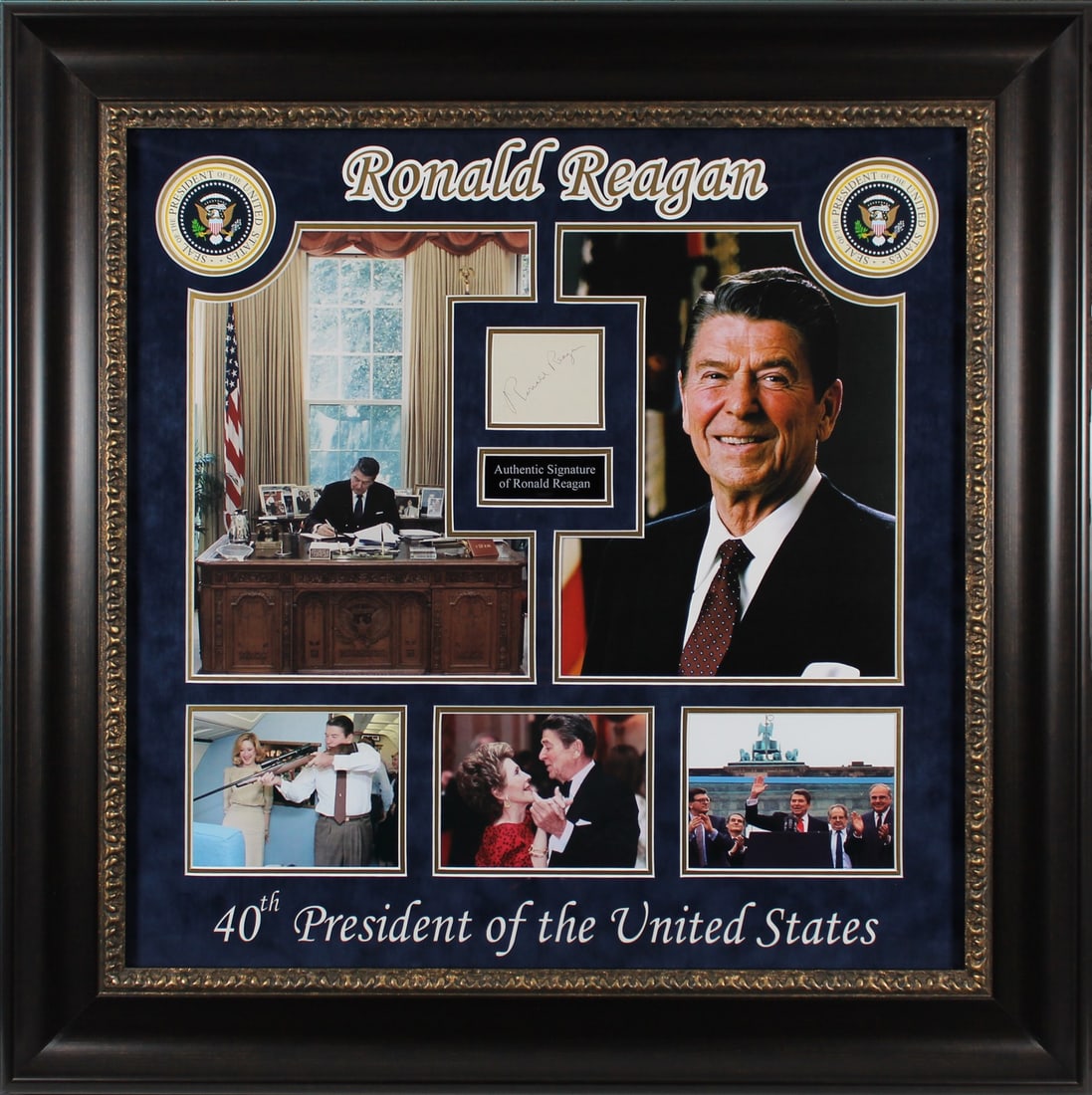 Ronald Reagan Signed Framed Display with Beckett Authentication (1 of 3)