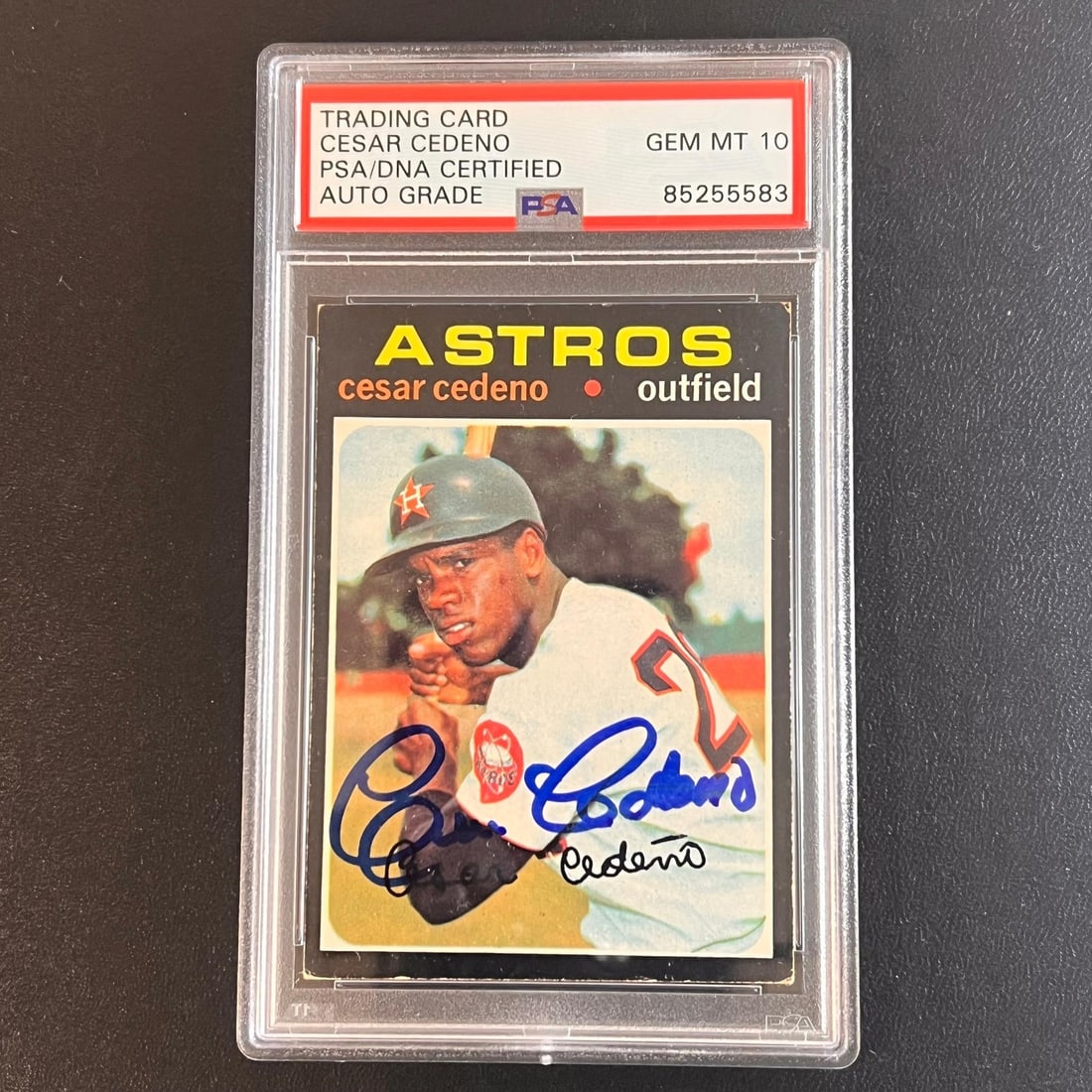 1971 Topps #237 Cesar Cedeno PSA Authenticated Signed Card Astros: 1971 Topps #237 Cesar Cedeno PSA Authenticated Signed Card Astros This is a 1971 Topps #237 Cesar Cedeno Signed Card, featuring the renowned player who coached the Houston Astros. The card showcases a