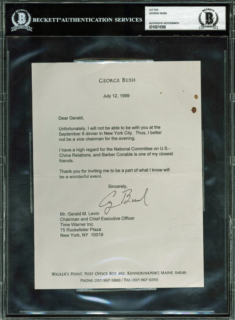 George H.W. Bush Signed Letter 6.25x8.5 1999 BAS Authenticated (1 of 3)