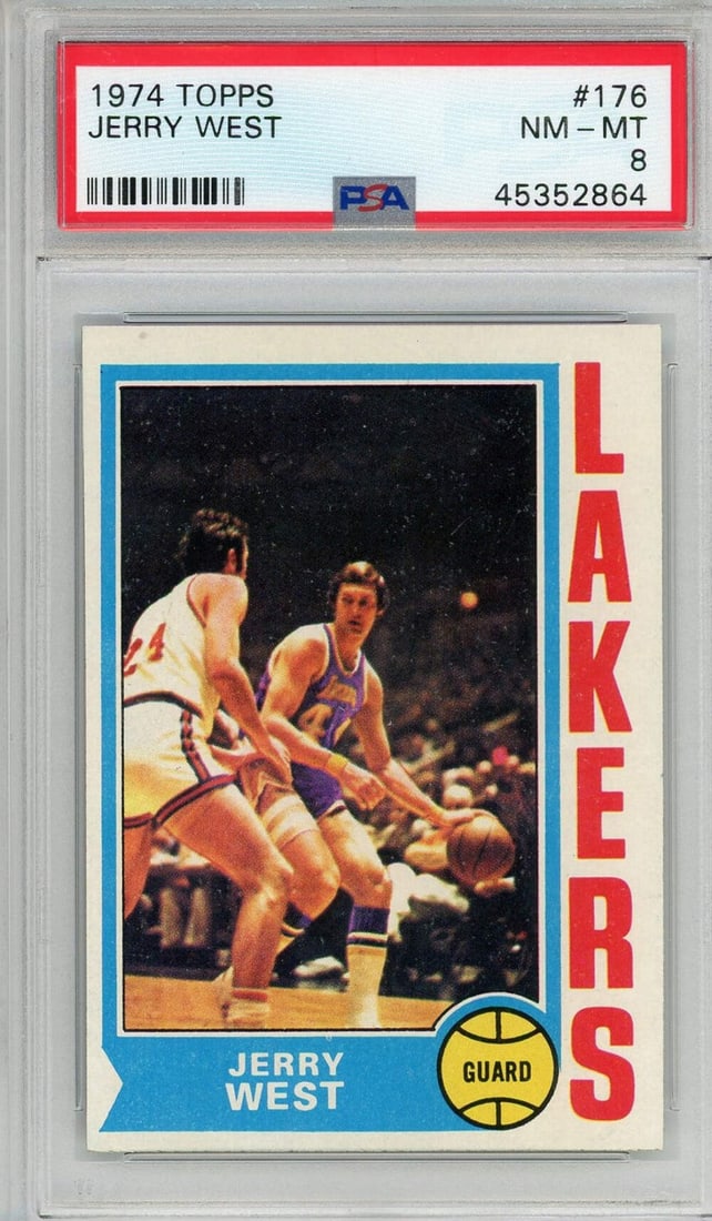 1974 Topps Jerry West #176 Basketball Card PSA 8 Authentic (1 of 2)