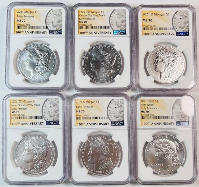 2021 NGC MS70 Modern Morgan Dollar 6 Coin Set (1 of 4)