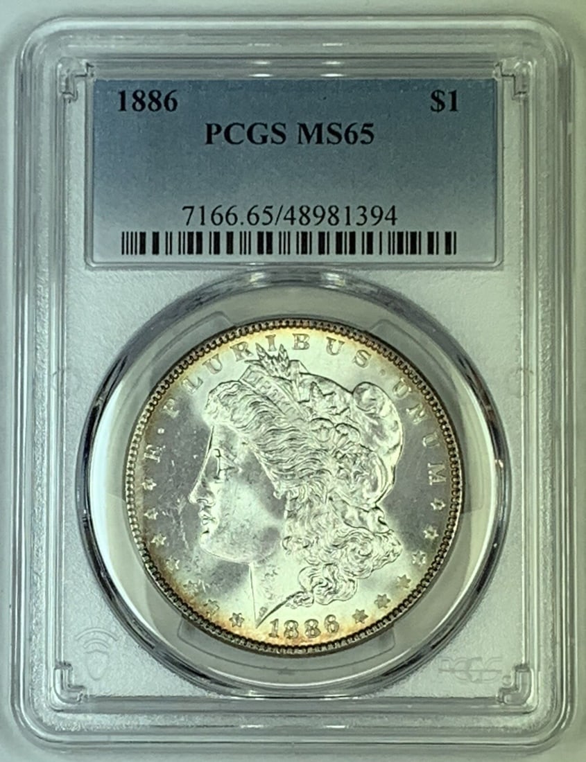 1886 Morgan Silver Dollar Coin PCGS MS 65 Uncirculated (1 of 2)