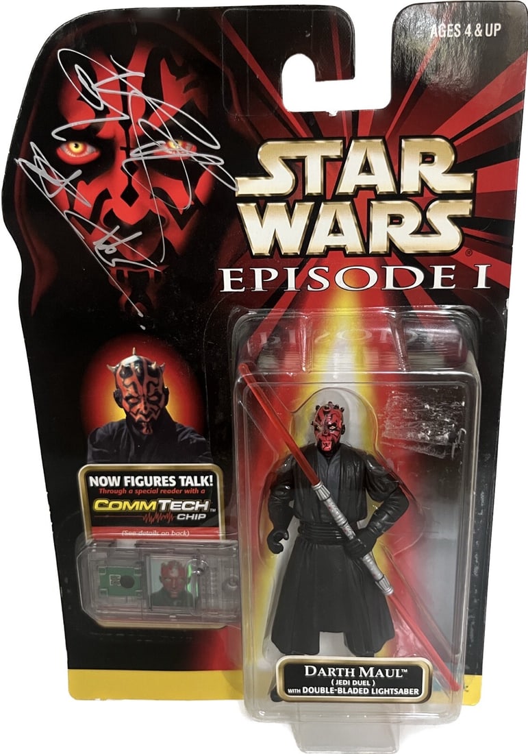 Ray Park Signed Darth Maul 1999 Star Wars Action Figure Beckett Authenticated: Ray Park Signed Darth Maul 1999 Star Wars Action Figure Beckett Authenticated This original 1999 Star Wars Episode 1 Darth Maul action figure from the CommTech Collection is a must-have for any Star W