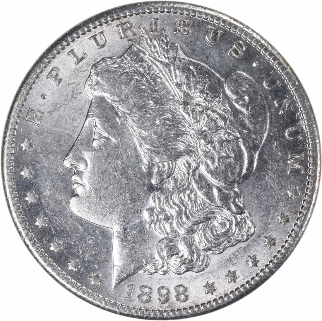 1898-S Morgan Silver Dollar AU Uncertified San Francisco Coin: 1898-S Morgan Silver Dollar AU Uncertified San Francisco Coin This 1898-S Morgan Silver Dollar is a classic piece of American numismatics, showcasing the artistry of designer George T. Morgan. The coi