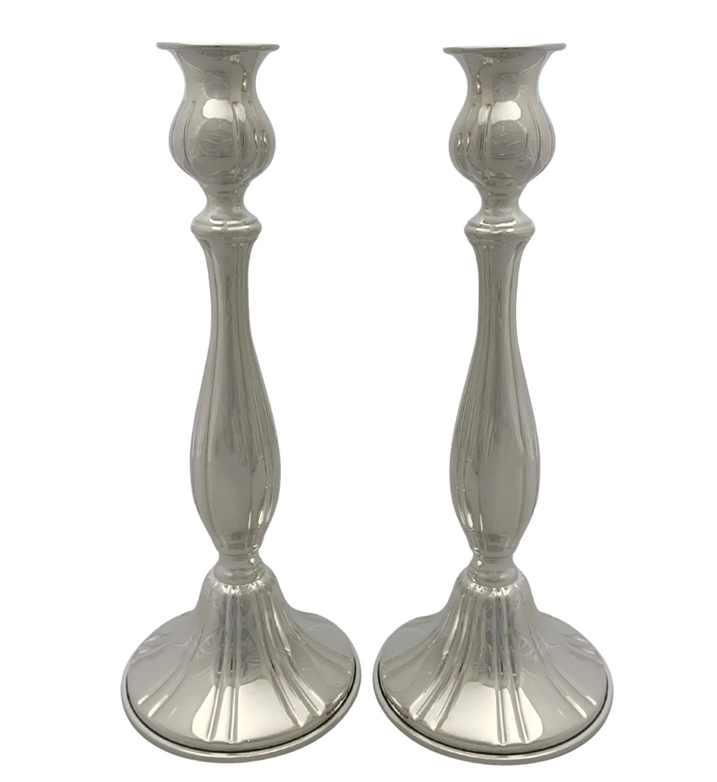 Handmade Italian 925 Sterling Silver Round Candlesticks 13.5": Handmade Italian 925 Sterling Silver Round Candlesticks 13.5" Enhance your home decor with these exquisite Fine Italian 925 Sterling Silver Handmade Modern Round Candlesticks. Crafted from high-qualit