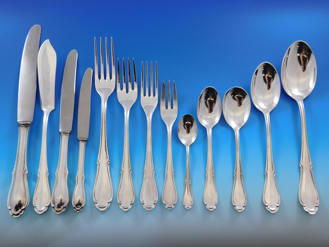 German Sterling Silver Flatware Set for 12 with 170 Pieces and Storage Chest (1 of 12)