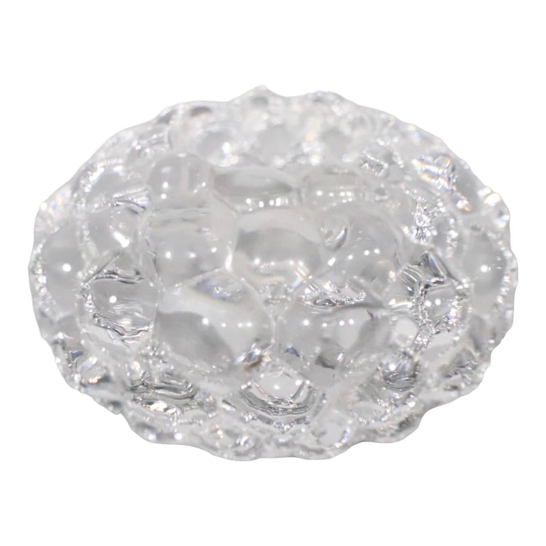 Orrefors Raspberry Glass Candlestick Transparent 4.5" x 4.5" x 3": Orrefors Raspberry Glass Candlestick Transparent 4.5" x 4.5" x 3" Illuminate your space with this exquisite Orrefors raspberry candlestick. Crafted from high-quality transparent glass, this stunning p