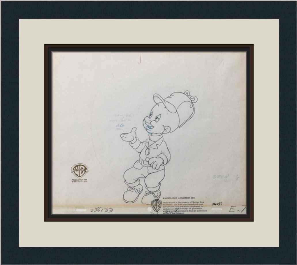 Warner Bros Elmer Fudd Original Production Drawing Custom Framed Art COA (1 of 6)