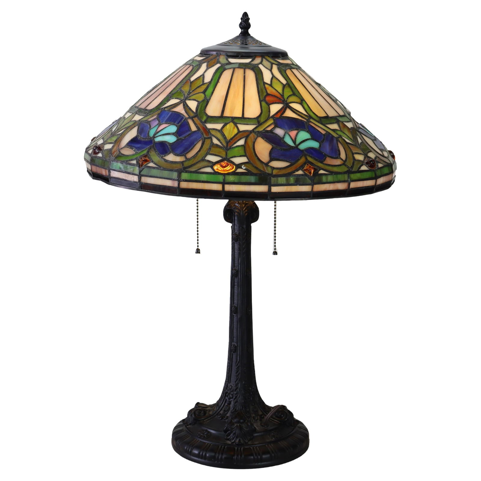 20th Century Arts & Crafts Stained Glass Table Lamp (1 of 10)