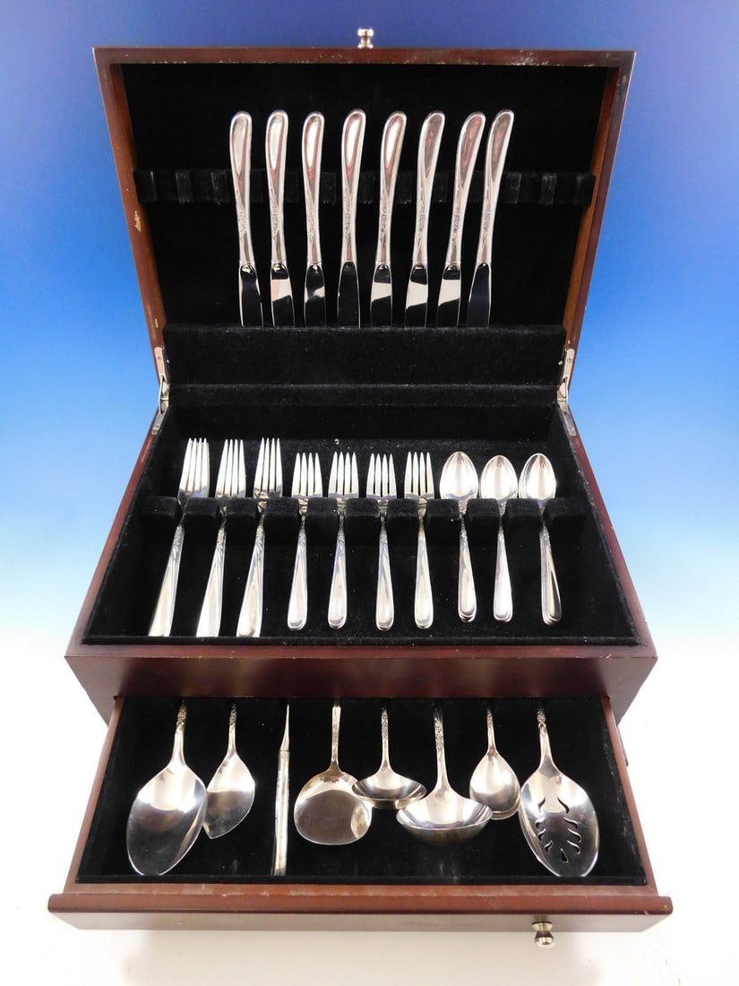 Towle Silver Spray Sterling Silver Flatware Set for 8 40 Pieces (1 of 10)