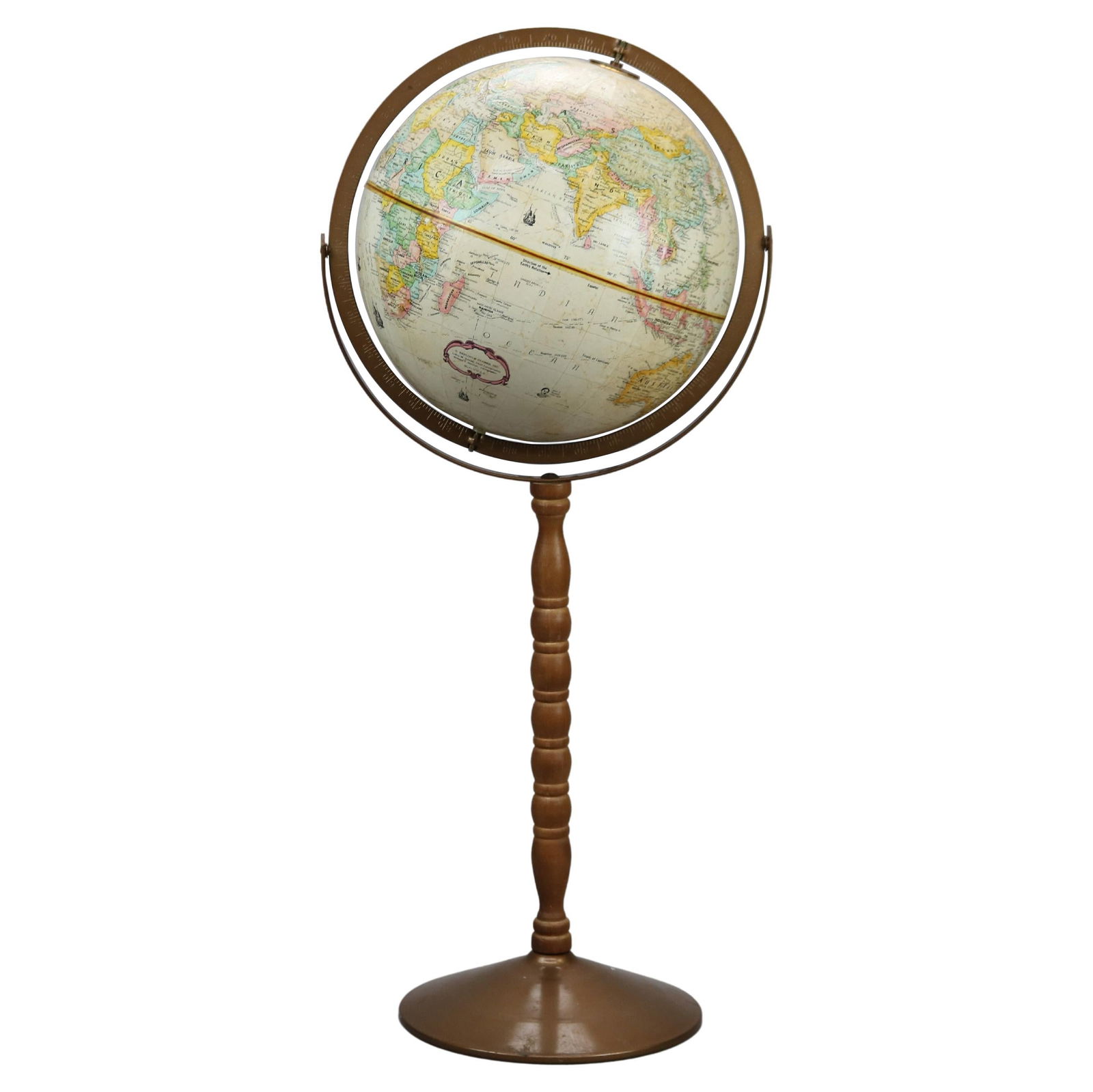 Replogle Globemaster Vintage Brass & Bronzed Metal Floor Globe 20th Century (1 of 14)