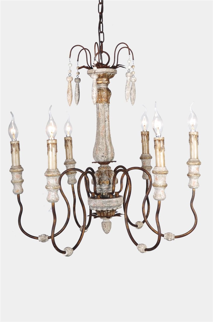 Terracotta Luca Vintage Style 6-Light Chandelier Finish (1 of 1)
