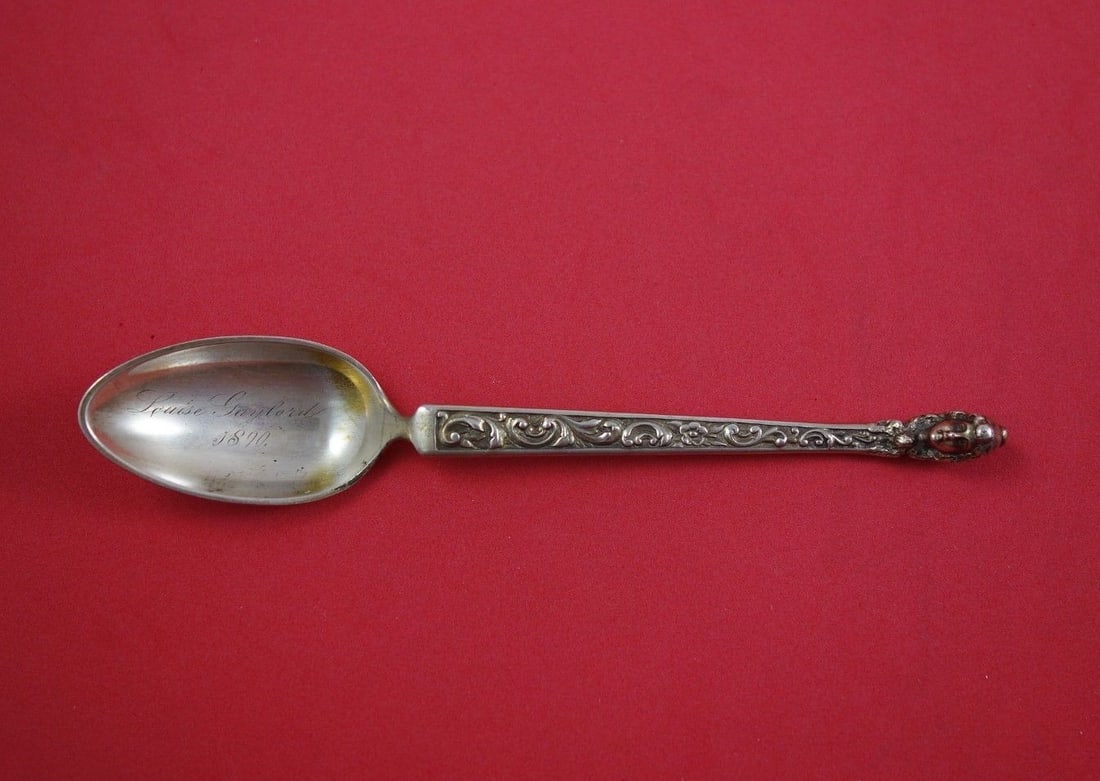 Gorham Florence Sterling Silver Teaspoon Vermeil Dated 1890 5 7/8" (1 of 1)